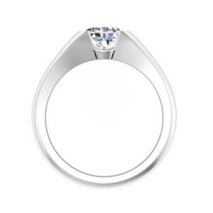 Horizontal Oval Diamond Bezel Set Engagement Ring w22