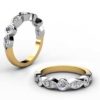 Large Eclipse Wedding Ring with Mixed Metal Band 1