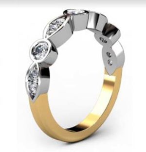 Large Eclipse Wedding Ring with Mixed Metal Band 4