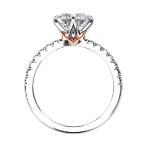 Lotus Four Claw Diamond Solitaire Engagement Ring white 3