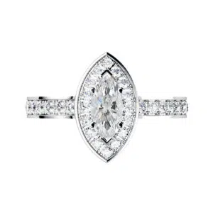 Marquise Diamond Halo Engagement Ring