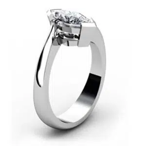 Marquise Diamond Solitaire Engagement Ring with Twisted Band w2