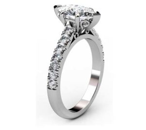 Marquise Shaped Diamond Engagement Ring with Filigree Detailing 4 2