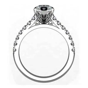 Marquise Shaped Diamond Engagement Ring with Filigree Detailing w2