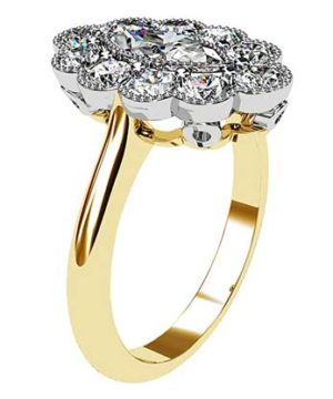 Marquise Vintage Style Halo Diamond Ring 4 2