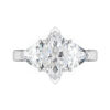 Marquise and Trilliant Shaped Diamond Three Stone Engagement Ring