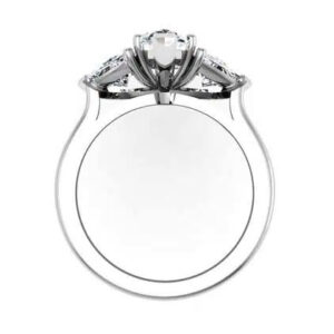 Marquise and Trilliant Shaped Diamond Three Stone Engagement Ring w2