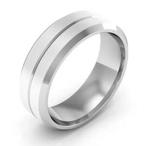 Mens Bezel Edged with Groove Wedding Ring 3