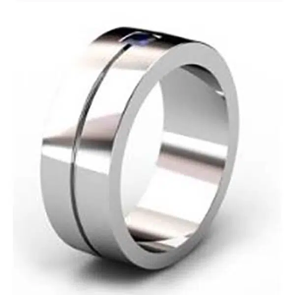 Mens Sapphire Wedding Ring white