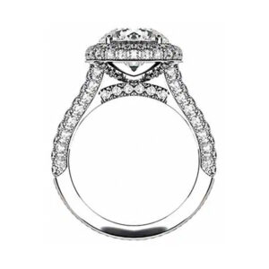 Micro Pave Set Round Brilliant Cut Halo Ring w2