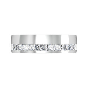 Modern Princess Cut Channel Wedding Ring white 2