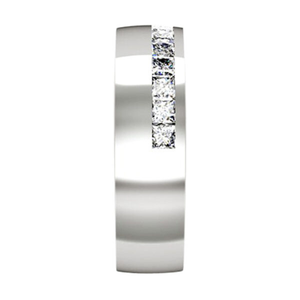 Modern Princess Cut Channel Wedding Ring white 3