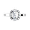 One Carat Cushion Cut Diamond Engagement Ring w