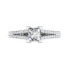 One Carat Princess Cut Diamond Engagement Ring with Split Shank white