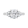 Oval Diamond Engagement Ring with Cluster Side Diamonds white copy