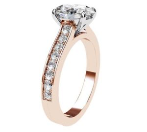 Oval Shaped Diamond Rose Gold Engagement Ring with Side Stones 4 2