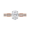 Oval Shaped Diamond Rose Gold Engagement Ring with Side Stones copy