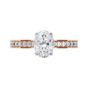 Oval Shaped Diamond Rose Gold Engagement Ring with Side Stones copy