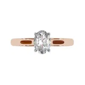 Oval Shaped Diamond Solitaire Rose Gold Engagement Ring r