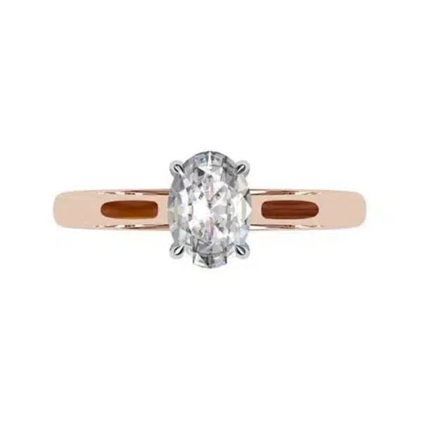 Oval Shaped Diamond Solitaire Rose Gold Engagement Ring r