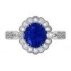 Oval Shaped Sapphire Halo Engagement Ring with a Vintage Feel 2 2