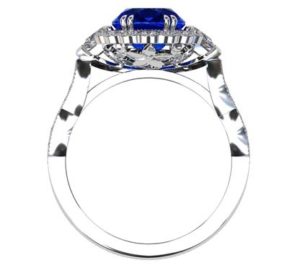 Oval Shaped Sapphire Halo Engagement Ring with a Vintage Feel 3 2