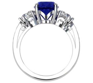 Oval Shaped Sapphire Three Stone Engagement Ring 3 2