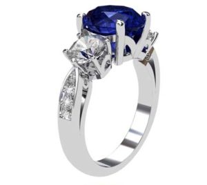 Oval Shaped Sapphire Three Stone Engagement Ring 4 2