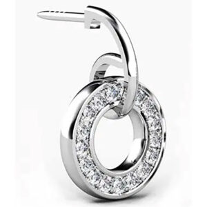 Pave Set Circle of Diamond Earrings 5