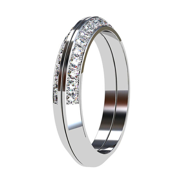 Pave Set Knife Edge Diamond Ring white 2