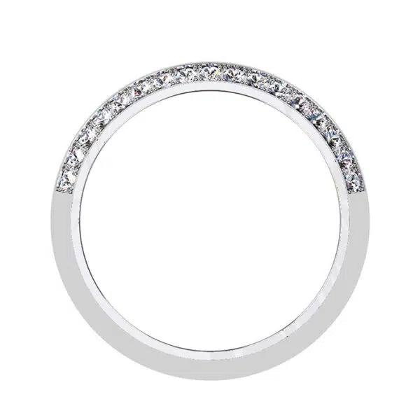 Pave Set Knife Edge Diamond Ring white 3