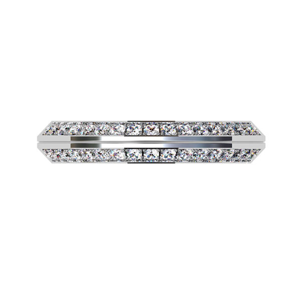 Pave Set Knife Edge Diamond Ring white