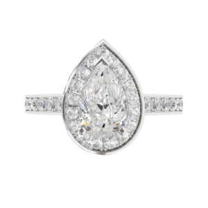 Pear Shape Diamond Pave Halo Engagement Ring w5 copy