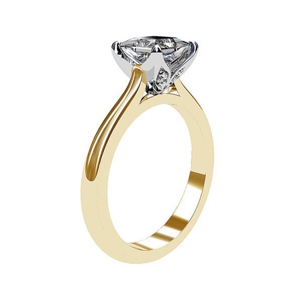 Petal Style Princess Cut Solitaire Diamond Ring 2 3