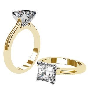 Petal Style Princess Cut Solitaire Diamond Ring 4 1