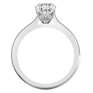 Petal Style Round Brilliant Cut Diamond Solitaire w4