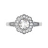 Petal Vintage Style Round Diamond Engagement Ring white