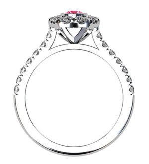 Pink Diamond Ring with White Diamond Halo 3 1