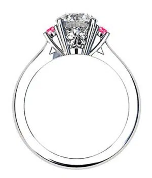 Platinum Round White and Pink Diamond Ring 3 2