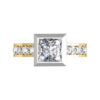 Princess Cut Diamond Bezel Set Yellow Gold Engagement Ring