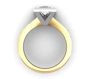 Princess Cut Diamond Bezel Set Yellow Gold Engagement Ring 3 Copy