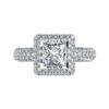 Princess Cut Diamond Double Halo Engagement Ring white