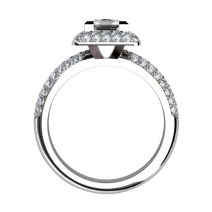 Princess Cut Diamond Double Halo Engagement Ring white 3