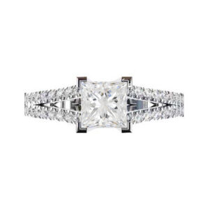 Princess Cut Diamond Engagement Ring on a Diamond Split Band 2 1 copy