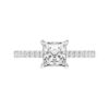 Princess Cut Diamond Engagement Ring with V Shape Basket white 4