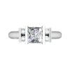 Princess Cut Diamond Part End Set Engagement Ring white