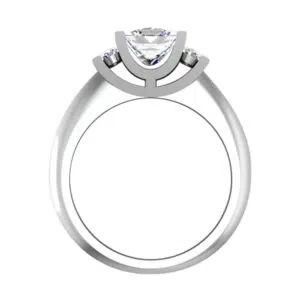 Princess Cut Diamond Part End Set Engagement Ring white 3