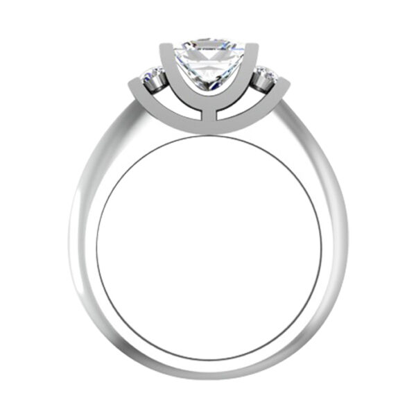 Princess Cut Diamond Part End Set Engagement Ring white 3