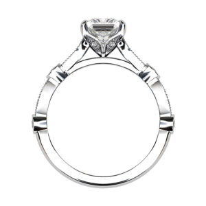 Princess Cut Diamond Ring with Eclipse Style Band white 3