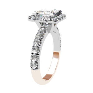 Princess Cut Diamond Rounded Halo Engagement Ring r2